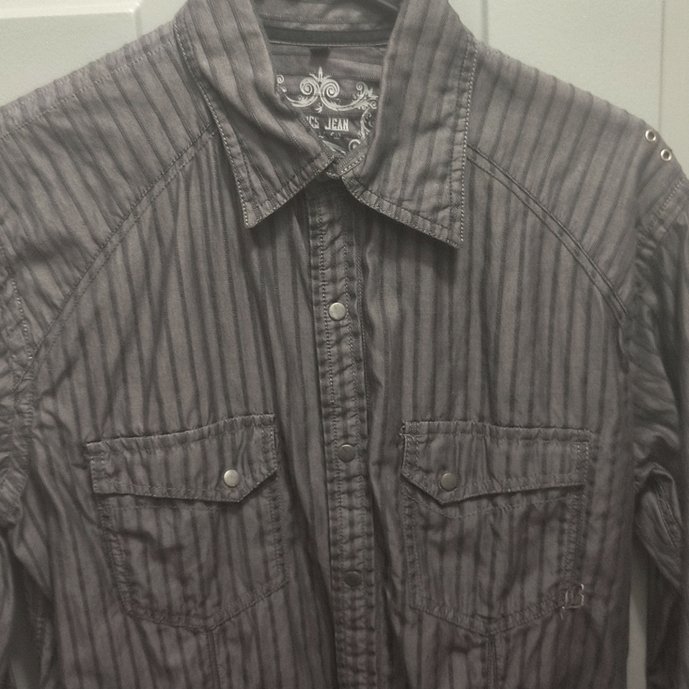 Basics Jean Long Sleeve Button Down Shirt